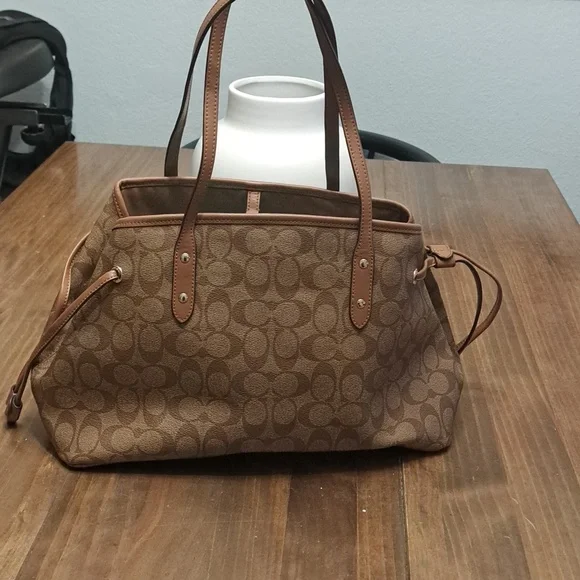 Coach Drawstring Carryall in Signature Canvas 2017 So Pretty Clean - Picture 8 of 14